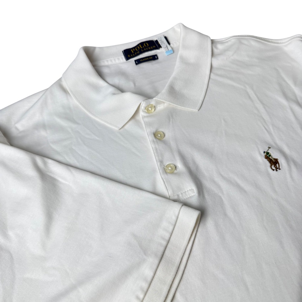 Polo Ralph Lauren Mens XXL Polo White Classic Fit Short Sleeve Shirt Old Money